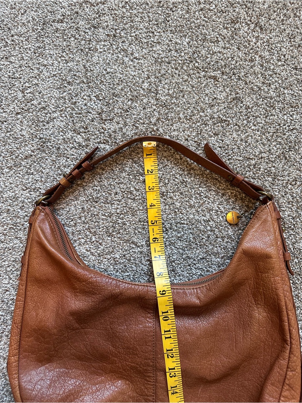 Lucky Brand Cognac Brown Leather Hobo Bag - Picture 15 of 16